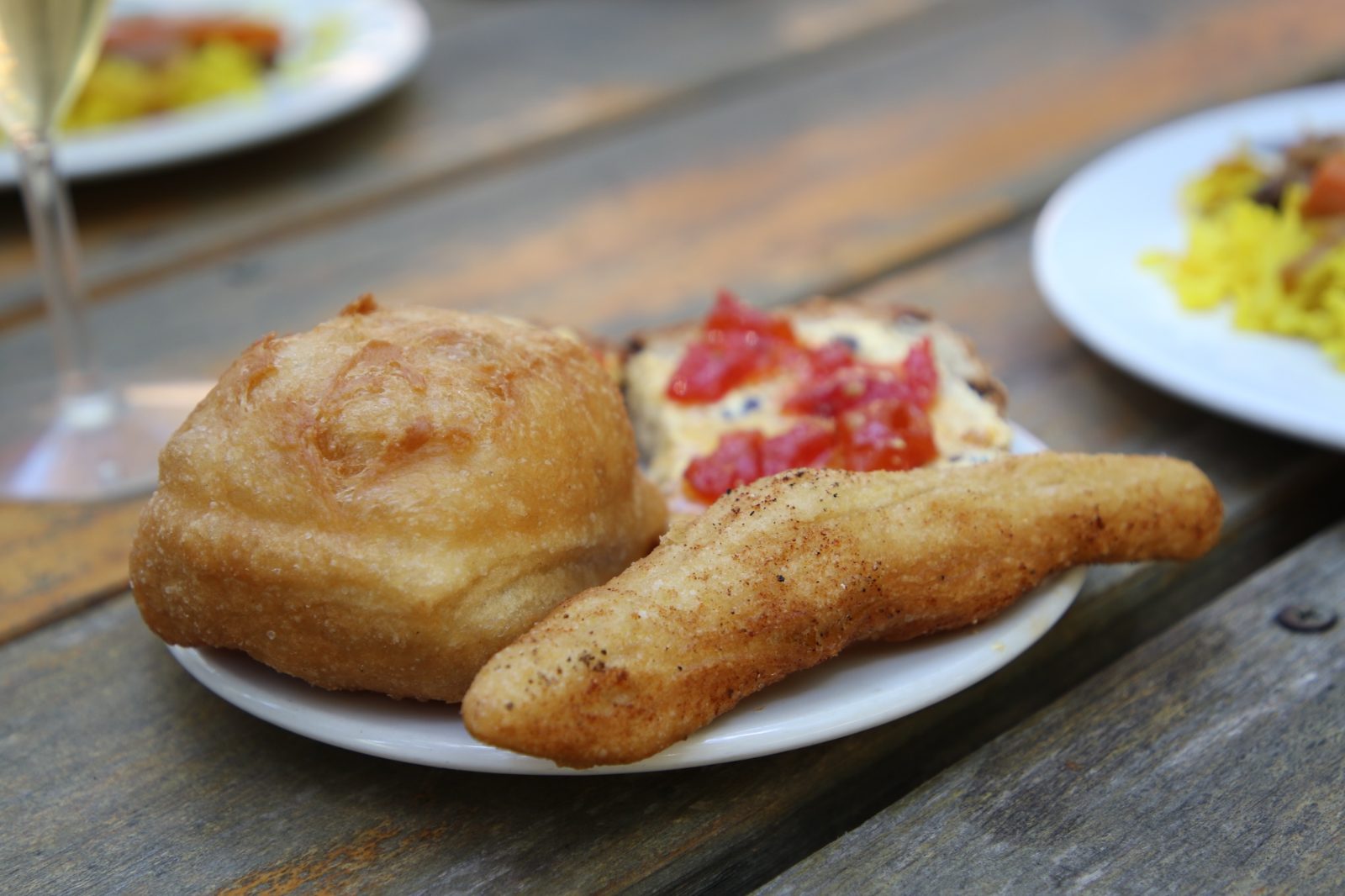 Roosterkoek and a plate of food